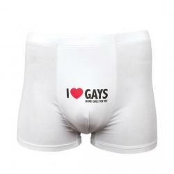 FUNNY BOXERS I LOVE GAYS MORE GIRLS FOR ME BLANCO