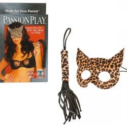 PASSION PLAY LEOPARD KITTY KAT MASK WITH WHIP