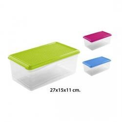Fiambrera Rectangular Micro Surtido Colores, HEGA, -FLORIDA-, 27x15x11cm. - Imagen 1