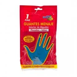 Guantes Menaje Flocados, SUPERNET, Talla M - Imagen 1